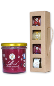 Zestaw 4 miodki 40g i jeden 370g